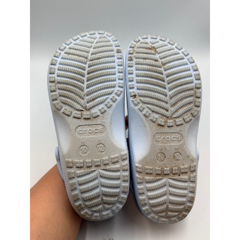Crocs Classic Clog Light Blue Floral Embroidery Women's 12 Men's 10 Slip On - Picture 4 of 5